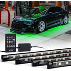 Buy now Xprite Car Underglow Neon Accent Strip Lights, 4 Pcs RGB 252 LEDs Underglow Kit with Sound Active Function Music Mode & Wireless Remote, Exterior Car Lights Underbody Lighting for Truck SUV Van RGB at indiglob india