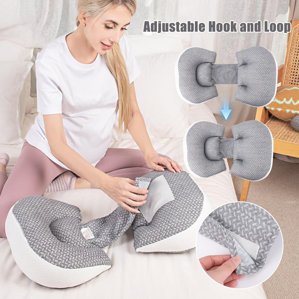 Chilling Home Portable Pregnancy Pillow, W Shaped Pregnancy Wedge Pillow