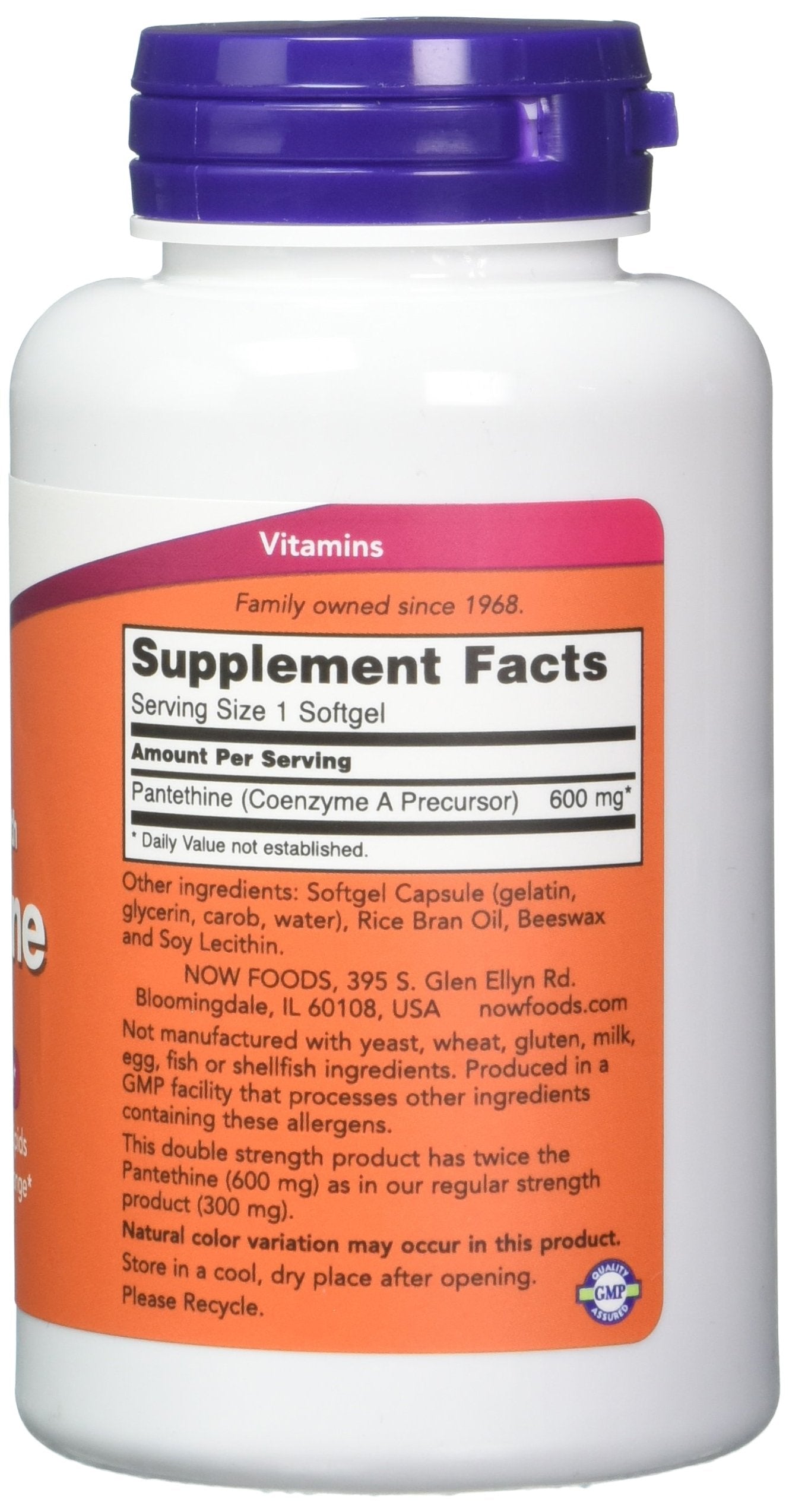 Buy now NOW Foods Pantethine, 600 mg 60 Softgels (Pack of 2) at indiglob india