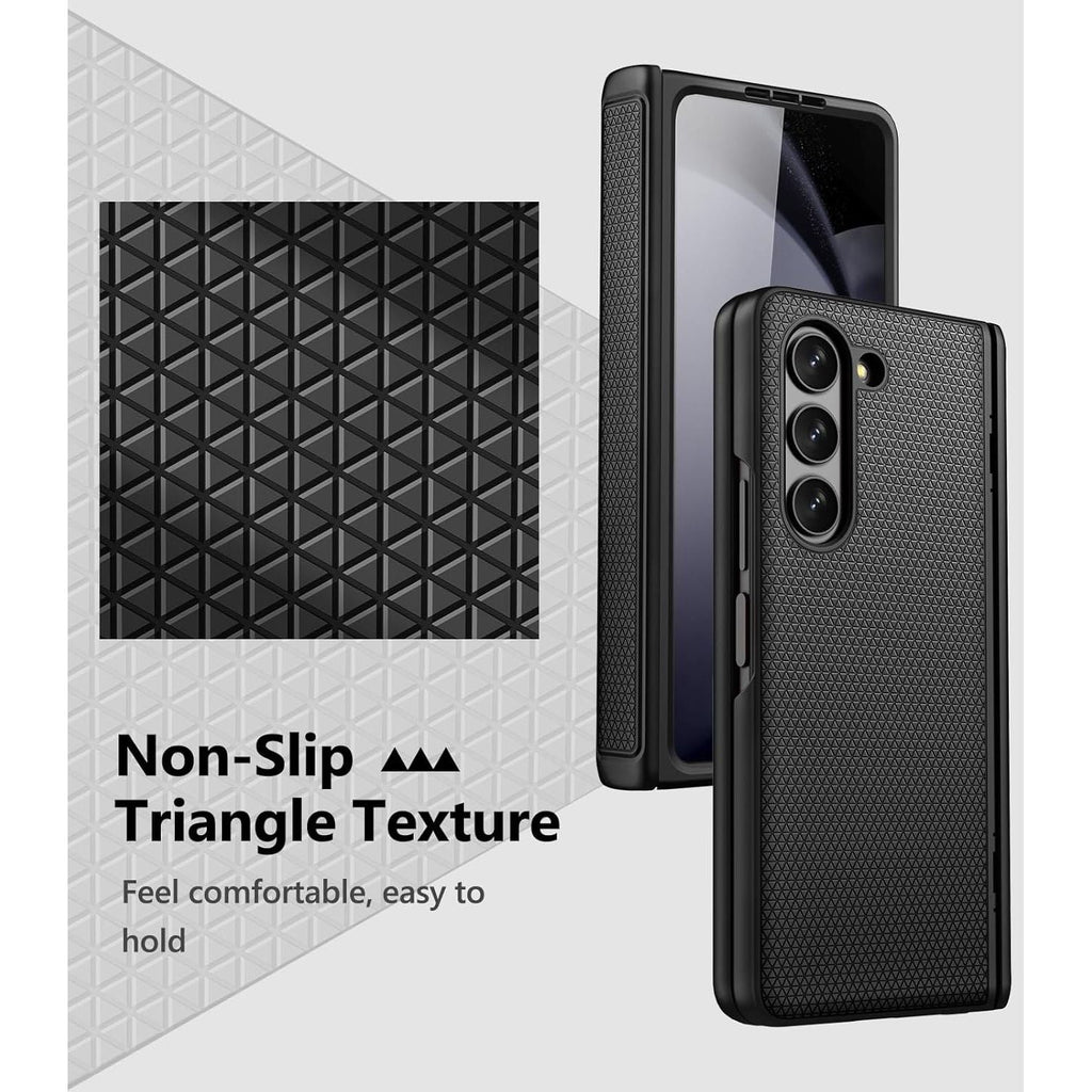 Buy now for Samsung Galaxy Z Fold 5 Case with Screen Protector & Hinge Protection, Slim Fit Shockproof Lightweight Durable Hard PC Cover Phone Case for Samsung Galaxy Z Fold 5 5G 2023, Black at indiglob india