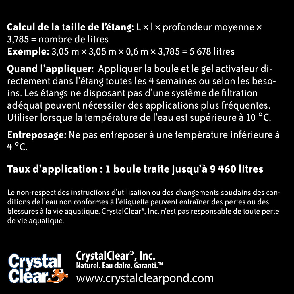 CrystalClear PondShock Ball Freshwater Clarifier, Enzymes Shock Treatment
