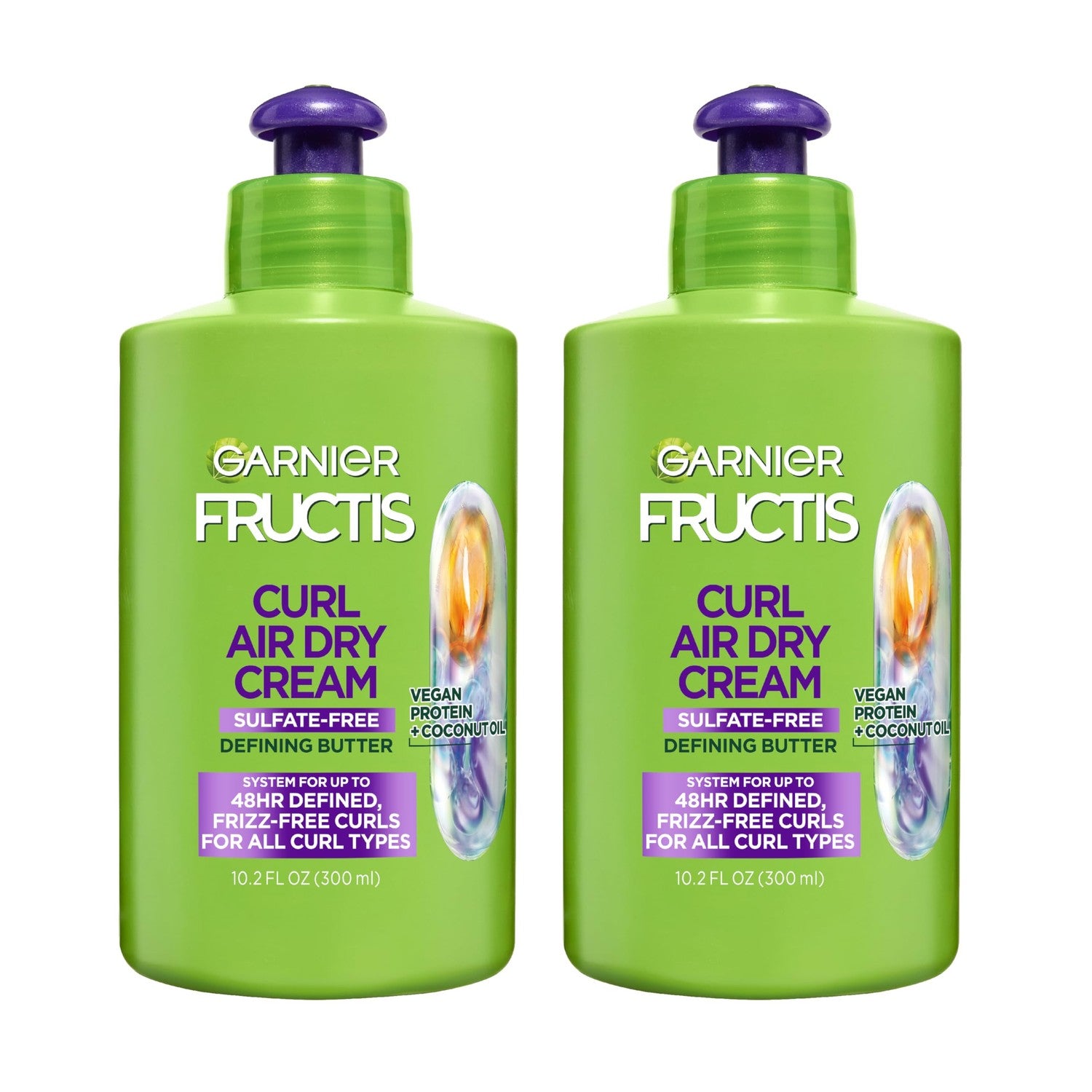 Garnier Fructis Curl Nourish Air Dry Cream XL Leave In Conditioner, Sulfate-Free Curl Defining Cream For Moisture and Frizz Control Waves, Curls, and Coils, Value Size, 16.9 Fl Oz