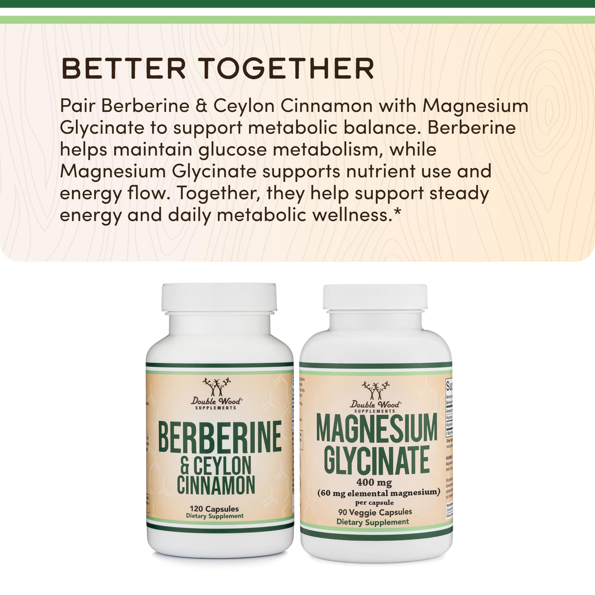 Berberine + Ceylon Cinnamon 500mg, Metabolism Support, 120 Capsules