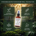 PURA D'OR Scalp & Hair Strengthening Oil Supports Optimal Growth, Reduce Breakage, Nourish Roots for Healthier, Fuller, Thicker Hair - Rosemary, Castor & Peppermint Oil: 3.3 Oz Ayurvedic Hair Care