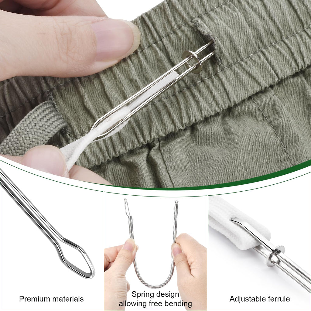 6 Pcs Drawstring Threader Tool, Spring Drawstring Tool, Clips Draw String Threader Tool for Hoodie String Threader Pants Shorts Shoes Sweatpants Bag UonBexj