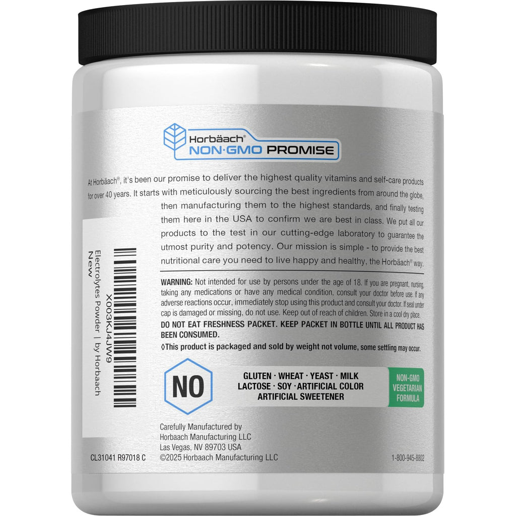 Horbäach Electrolytes Powder | 16 oz | 130 Servings | Hydration Support