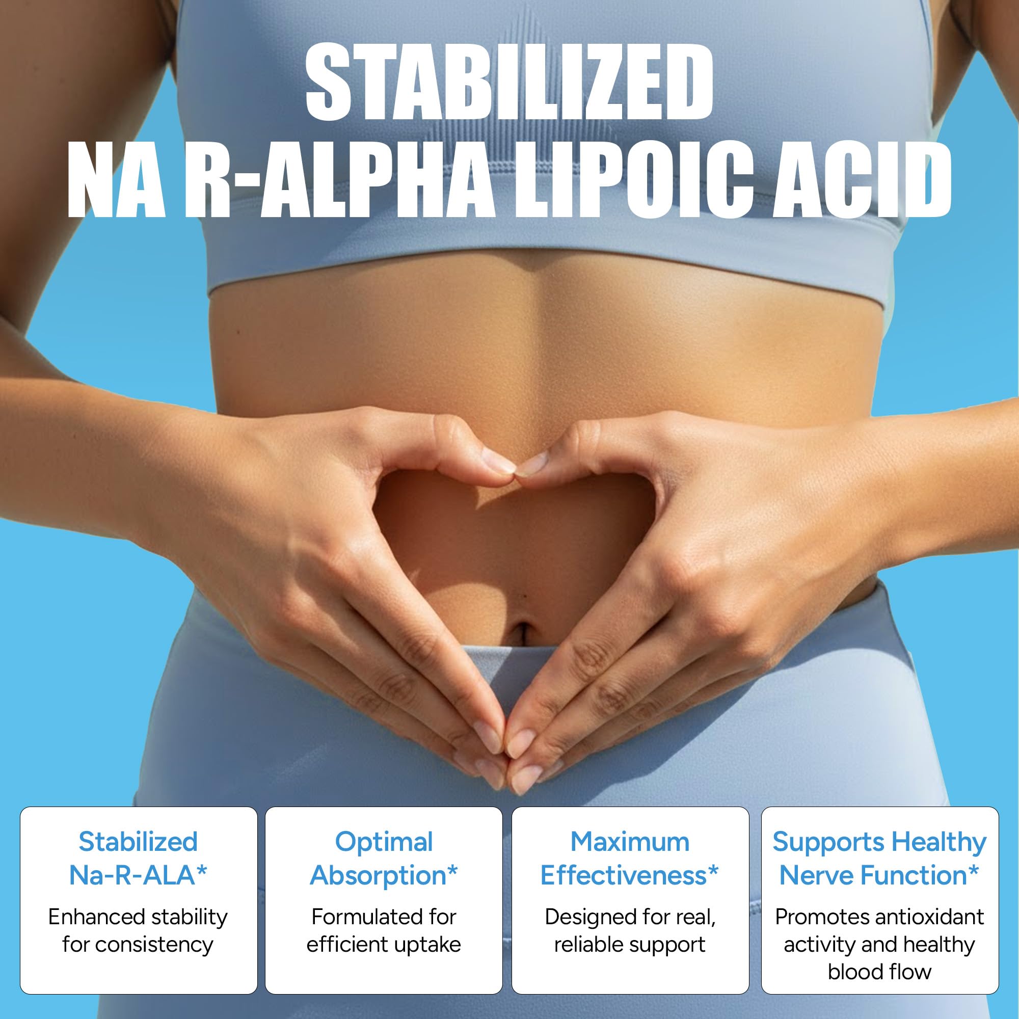 IMMUNOVITES Stabilized R-Alpha Lipoic Acid ((True)) 600mg per Serving [[High Potency & up to 40x Increased Absorption]] (Na R-ALA) (Na R-LA) (Na R-Lipoate) (1 Bottle)