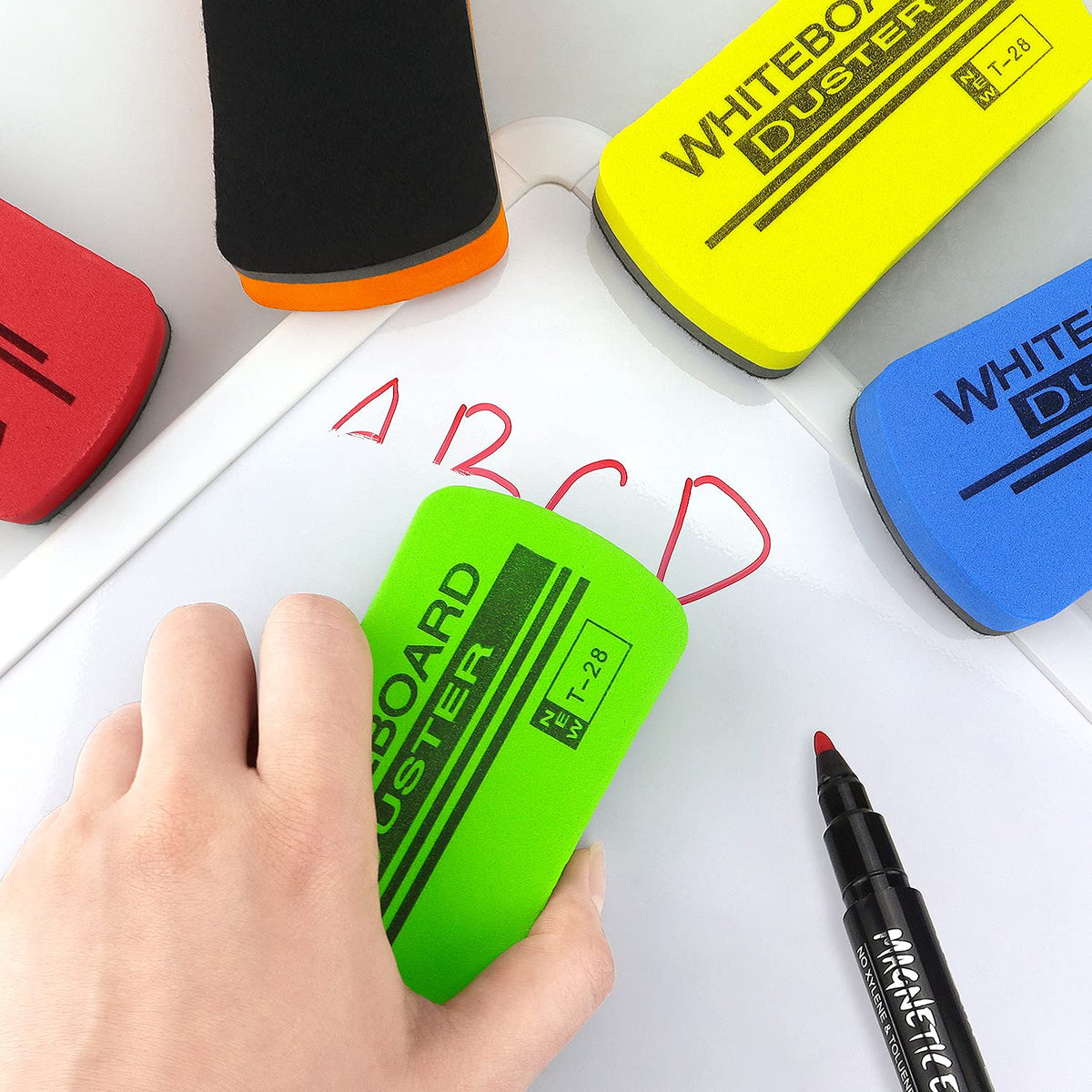 6 Pack Magnetic Dry Erase Erasers 4.2" x 2.2"