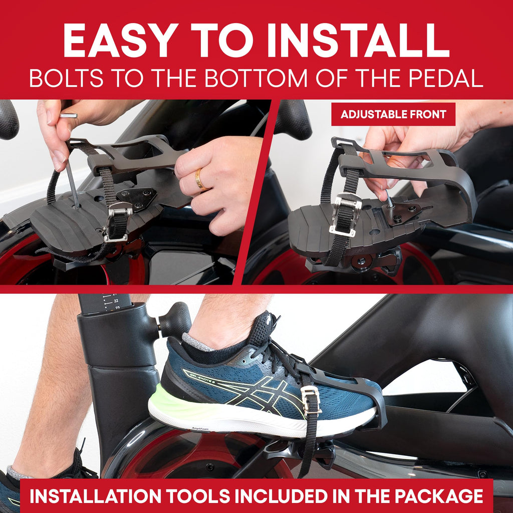 Ride Peloton in Sneakers - Dual Function Toe Cages for Peloton Bike & Bike+ - Converts Peloton Pedals - Pedals for Regular Shoes or Cycling Shoes - Fits All Peloton Bikes