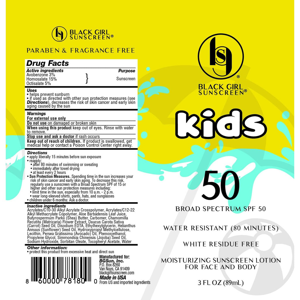 Black Girl Sunscreen Kids SPF 50 Lotion for Face & Body - 6 Fl Oz