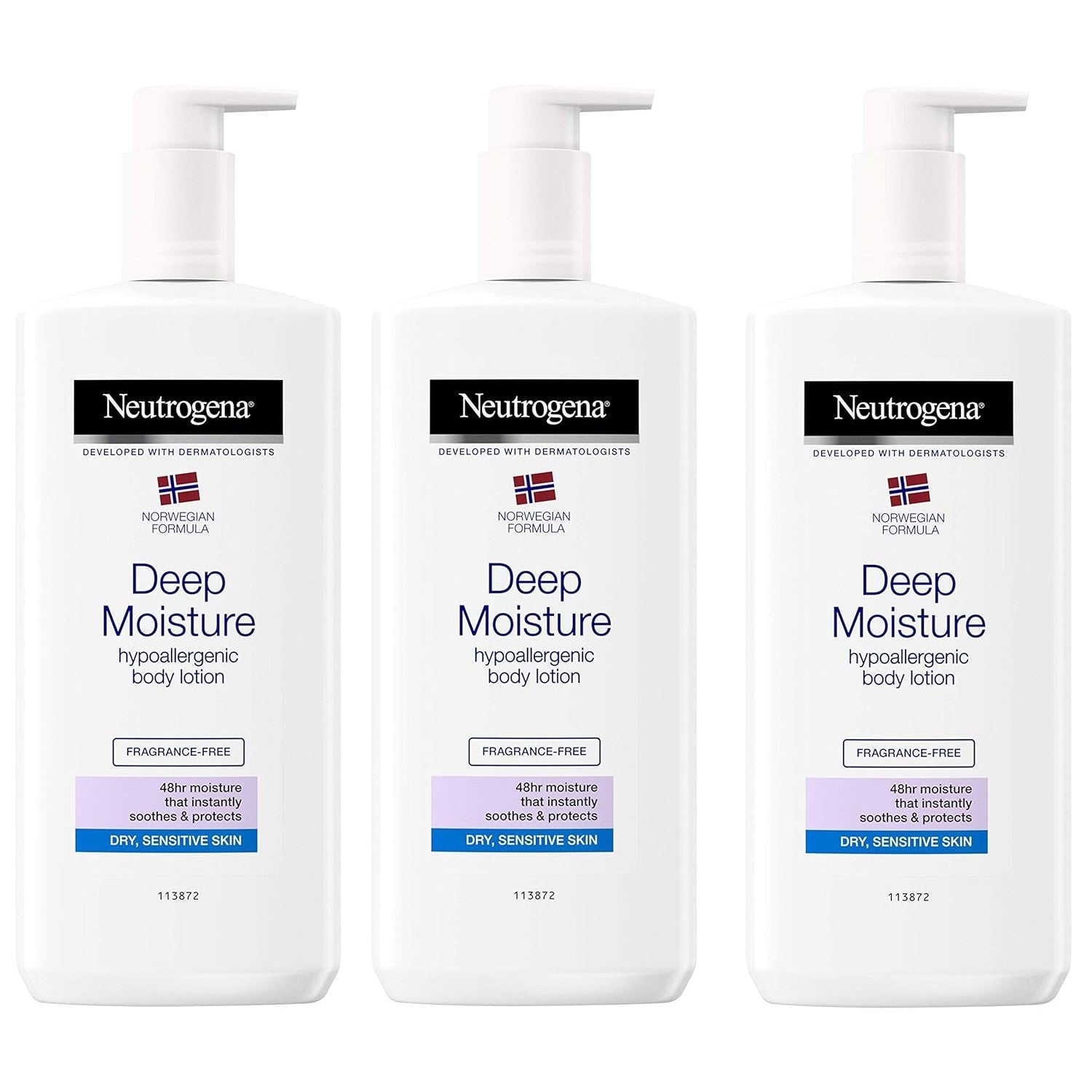 Buy now Neutrogena Norwegian Formula Deep Moisturiser Body Lotion - Dry Skin (400ml) 13.5 Fl Oz (Pack of 3) at indiglob india