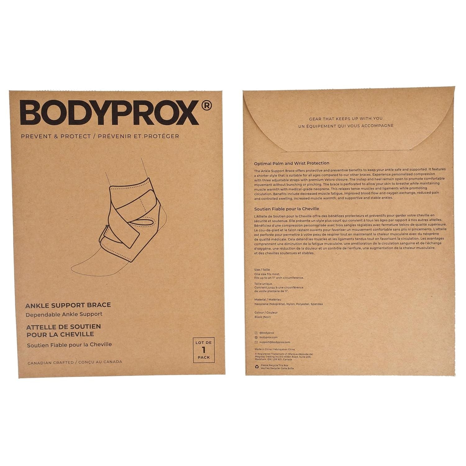 Buy now Bodyprox Ankle Support Brace, Breathable Neoprene Sleeve, Adjustable Wrap! (1 Pack) at indiglob india