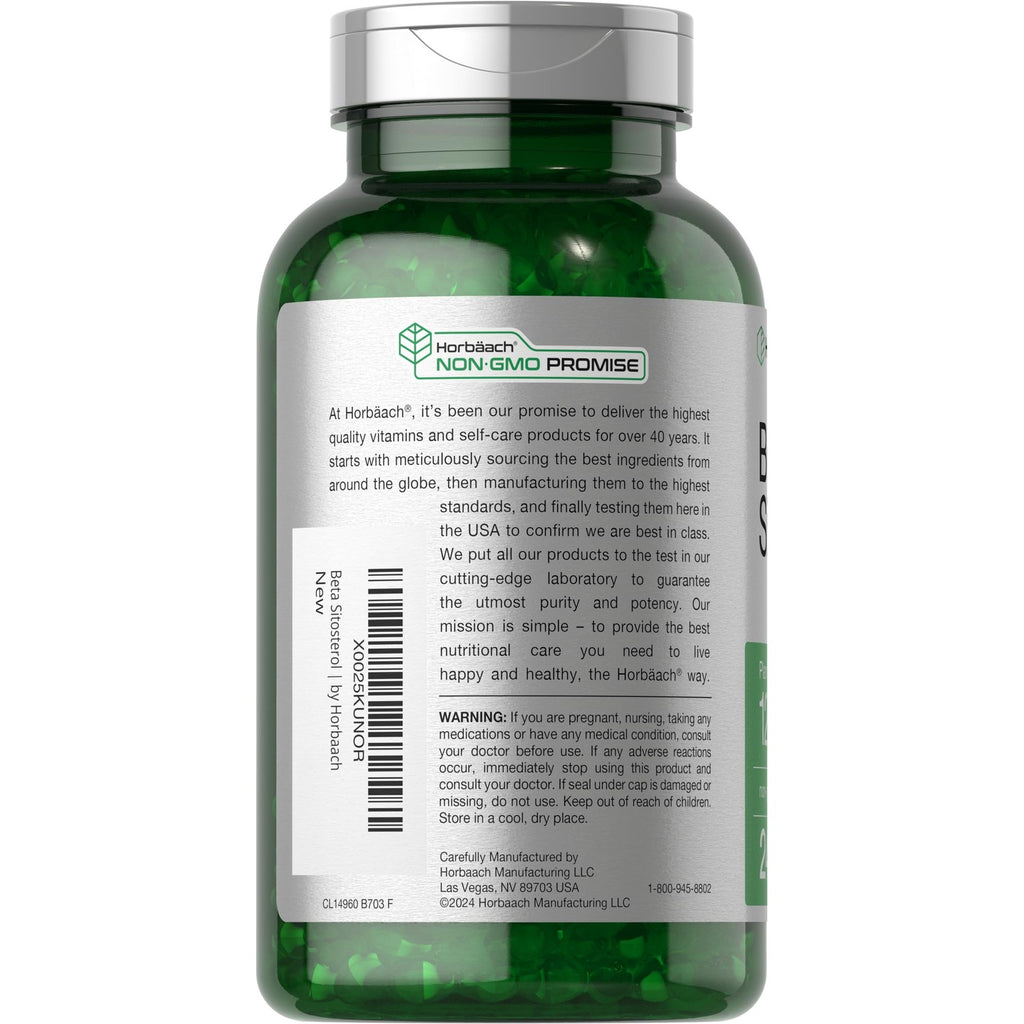 Horbäach Beta Sitosterol 1200mg | 240 Softgel Capsules | Mega Strength