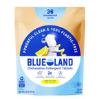 Buy now BLUELAND 100% Plastic-Free Dishwasher Detergent Tablets, 36 Count, Free & Clear, Eco-Friendly Dishwashing Pods, Natural, USDA Certified biobased at indiglob india