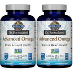 Garden of Life Dr. Formulated Advanced Omega Fish Oil - Lemon, 1,290mg EPA, DHA + DPA in Triglyceride Form, Single Source Omega 3 Supplement for Ultimate Brain & Heart Health, Non-GMO, 60 Softgels