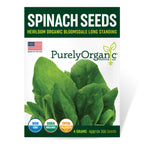 Organic Spinach Seeds (Bloomsdale Long Standing) - Approx 300 Seeds - USDA Organic, Non-GMO, Open Pollinated, Heirloom, USA Origin