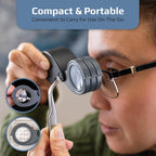 Buy now Carson TriView 5x/10x/15x Folding Loupe Magnifier with Built-in Case, 3-in-1 Portable Loupe Magnifying Glass - Adjustable Magnification, Great for Jewelry (TV-15) at indiglob india