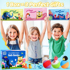 30 Pack Bath Bombs for Kids with Toys Inside, Kids Bath Bombs Gift Set with 30 Sea & Land & Sky Animal Surprise Toy, Child-Safe Natural Bubble Bath Toys, Birthday Gifts for Kids Boys Girls