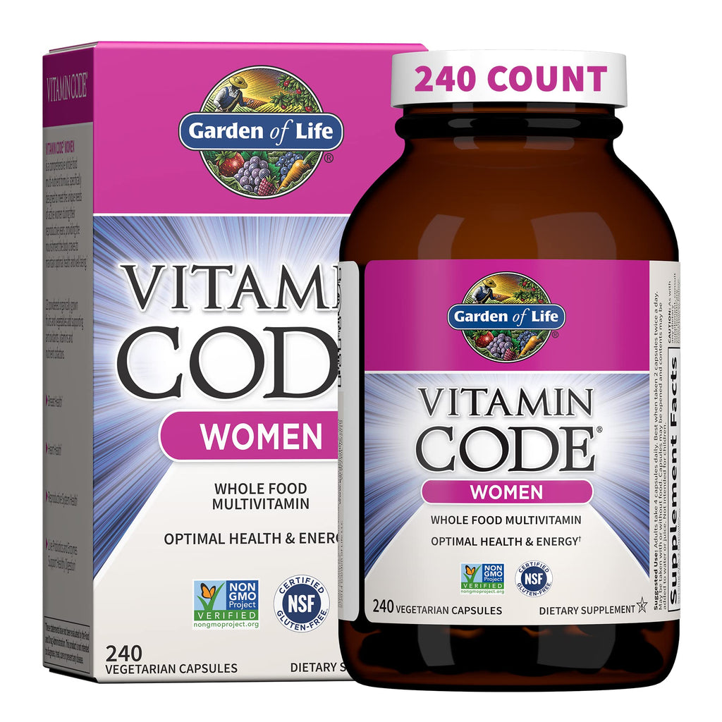 Garden of Life Multivitamin for Women, Vitamin Code Women's Multi - Whole Food Womens Multi Vitamins, Iron, Folate not Folic Acid, Vitamin A and Probiotics for Womens Energy, 120 Vegetarian Capsules