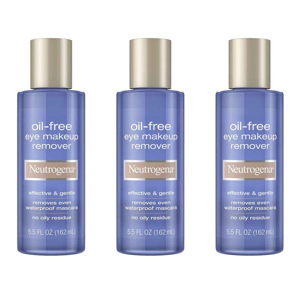 Neutrogena Oil-Free Eye Makeup Remover, 8 fl. oz | Gentle Cleanser for Sensitive Eyes, Dissolves Waterproof Mascara, Non-Greasy, Dermatologist & Ophthalmologist Tested