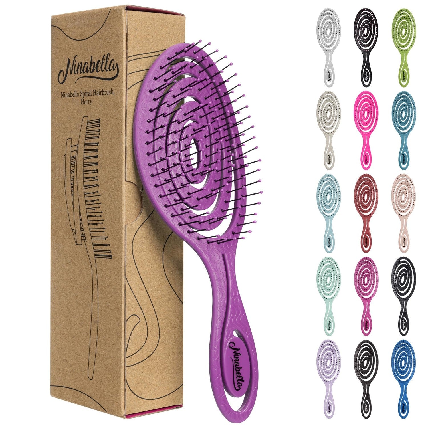 Buy now Ninabella Detangle Hair Brush for Women & Men - Does not Pull - Straightening Brushes for Straight & Curly Hair - Unique Spiral Detangling Hairbrush - Green Regular berry at indiglob india