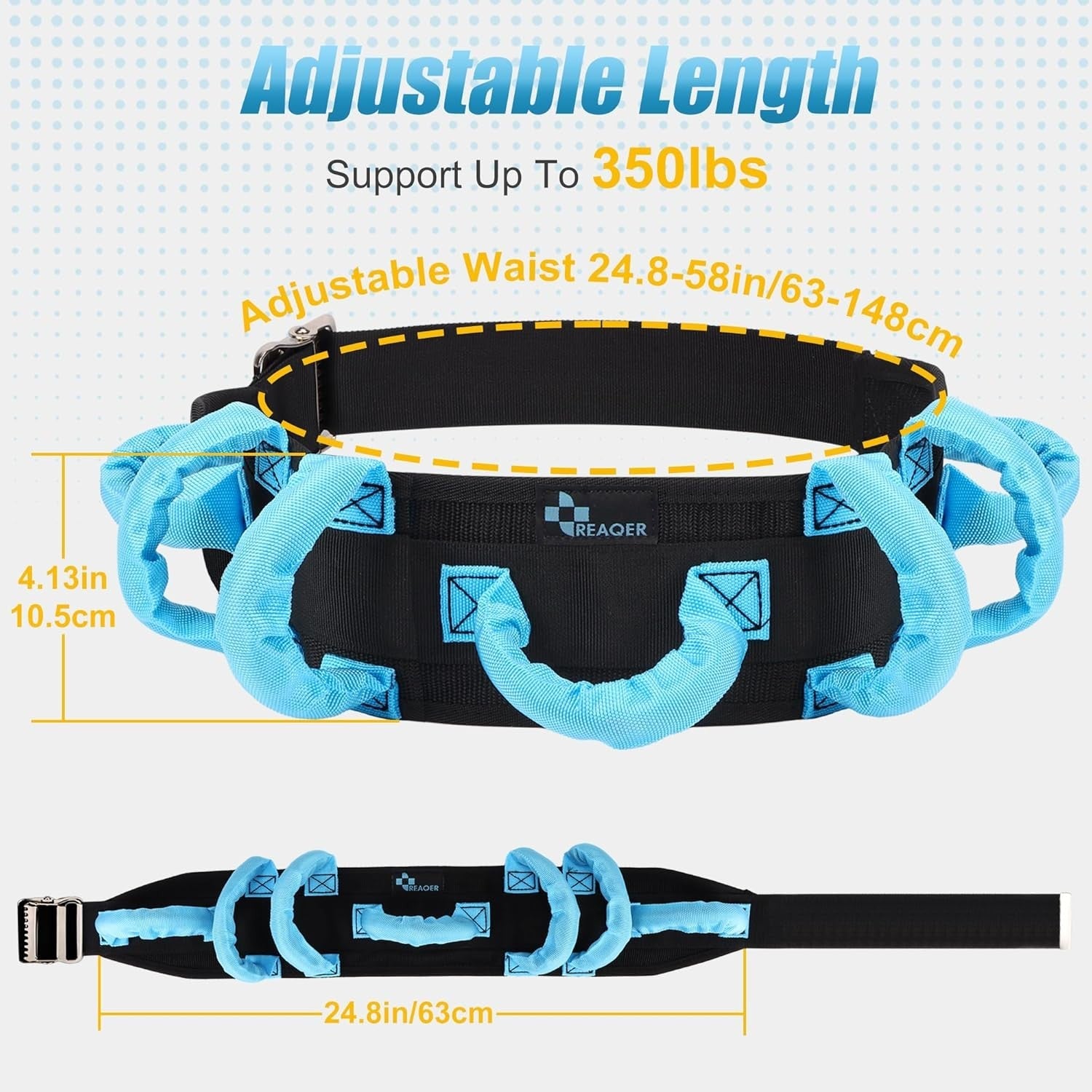 Buy now REAQER Gait Belt Transfer Belts for Lifting Seniors Walking and Standing Assist Aid for Bariatric, Elderly, Handicap, Occupational & Physical TherapyCaregiver Nurse Therapist at indiglob india