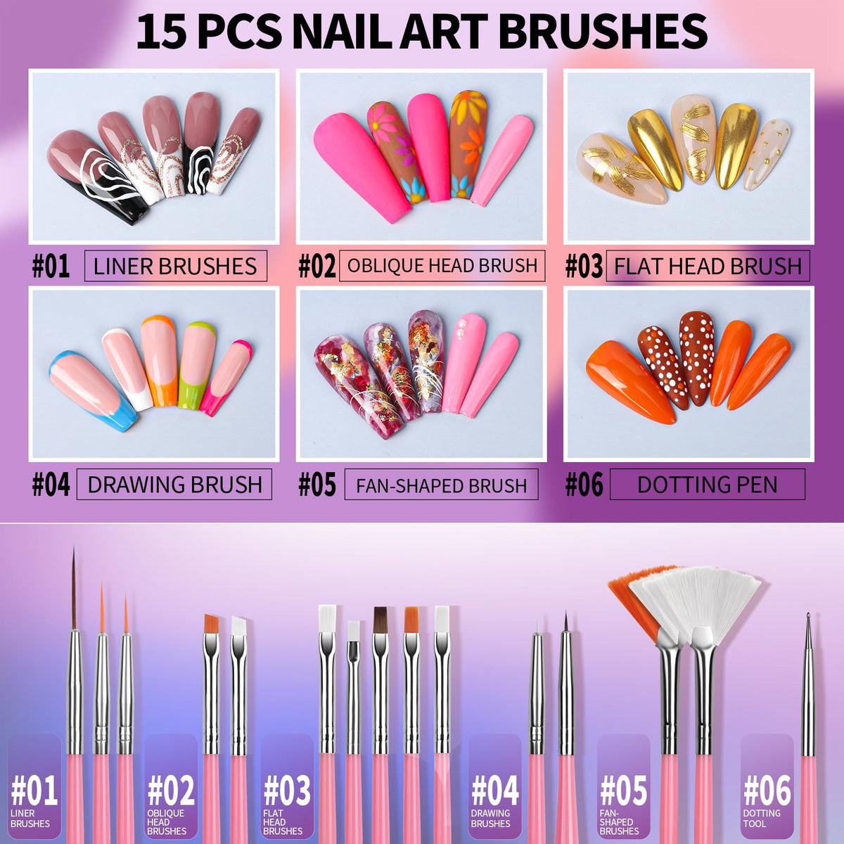 FANDAMEI Nail Art Tools Set With Nail Charms, Nail Stand, Nail Art Kit