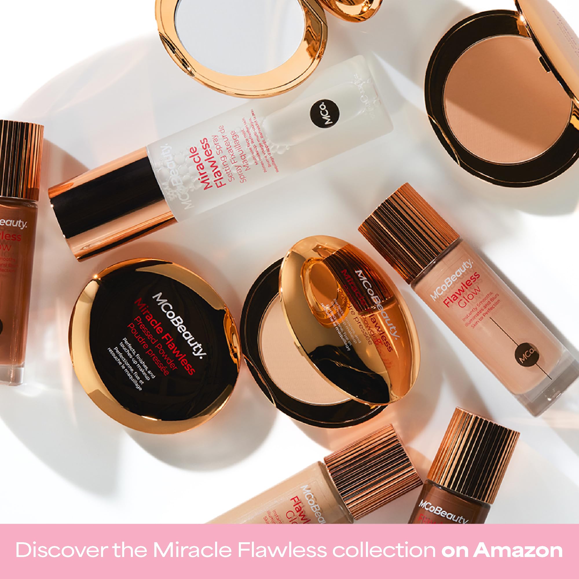 MCoBeauty Miracle Flawless Pressed Powder - 1 Light | Compact, Soft Focus Blurring, Finishing & Setting Makeup, Hydrating, Vegan & Cruelty Free