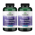 Swanson Triple Magnesium Complex 400 mg, 300 Vegan Capsules | Three Forms of Magnesium for Nerve, Muscle and Bone Health, Optimal Absorption and Healthy Stress Response