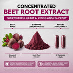 Beet Root Capsules - Healthy Blood Pressure Support Supplement** - 120 Caps | Beet Root for Heart & Circulation Support for Men & Women - with Hawthorn Berry, Hibiscus & Garlic - Nitric Oxide for Energy