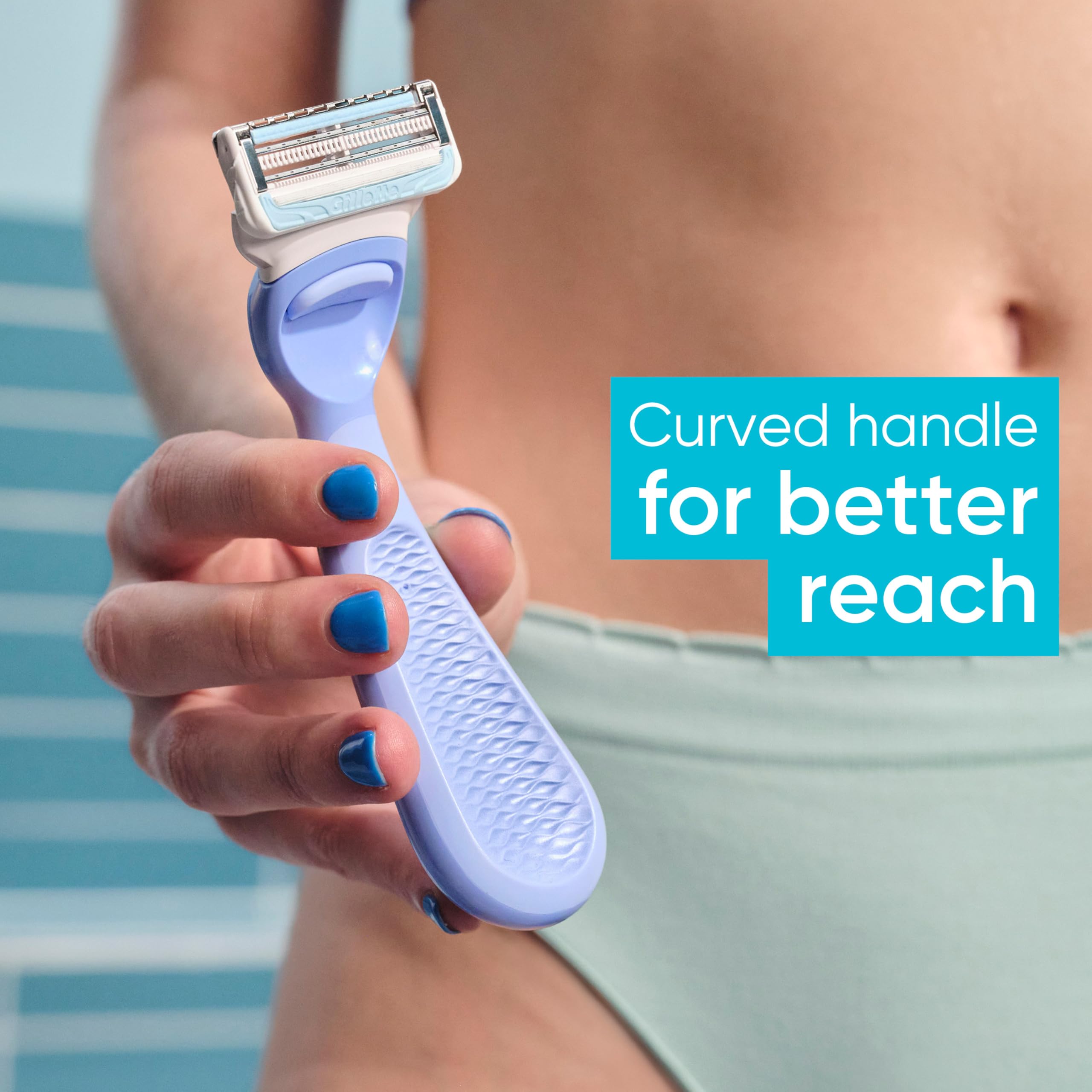Gillette Venus Intimate Grooming Women's Razor for Pubic Hair and Skin, Bikini Razor, Handle + 3 Razor Refills