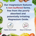Vitalitown Magnesium Complex Supplement 500mg - NSF Certified Magnesium Glycinate, Malate, Taurate & Citrate - Chelated High Absorption & Gentle on Stomach - Vegan Non-GMO 240 Capsules