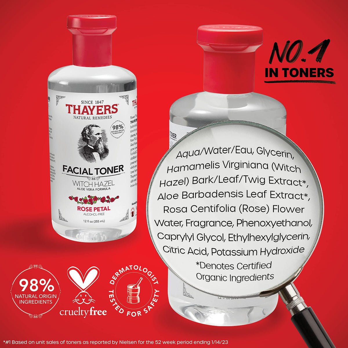 THAYERS Purify & Hydrate Skin Care Set, Rose Petal Face Toner & Milky Toner