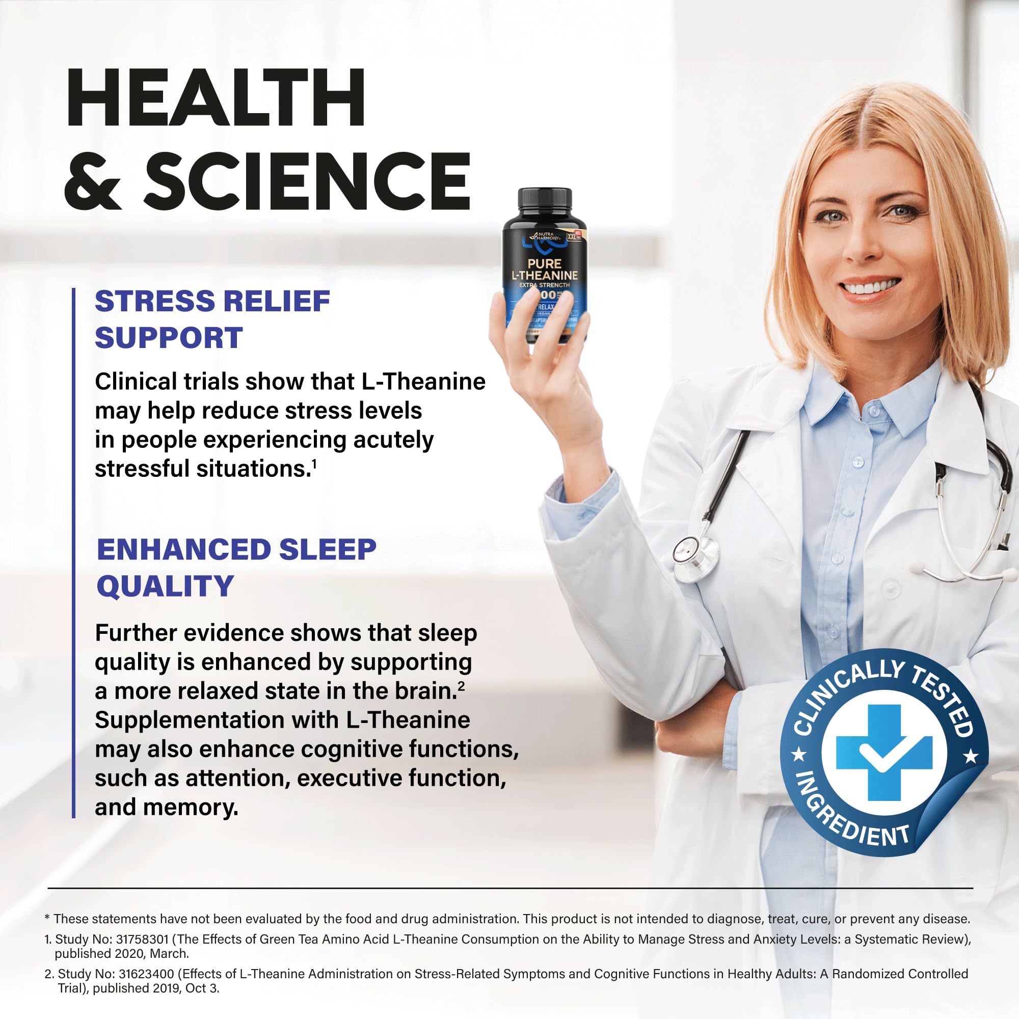 L-Theanine 400 mg - L Theanine for Stress Relief - Plant Based - 240 Caps | Extra Strength L Theanine Supplement for Men & Women - Relaxation, Sleep & Calm Support - Lab Tested, Vegan, Non-GMO
