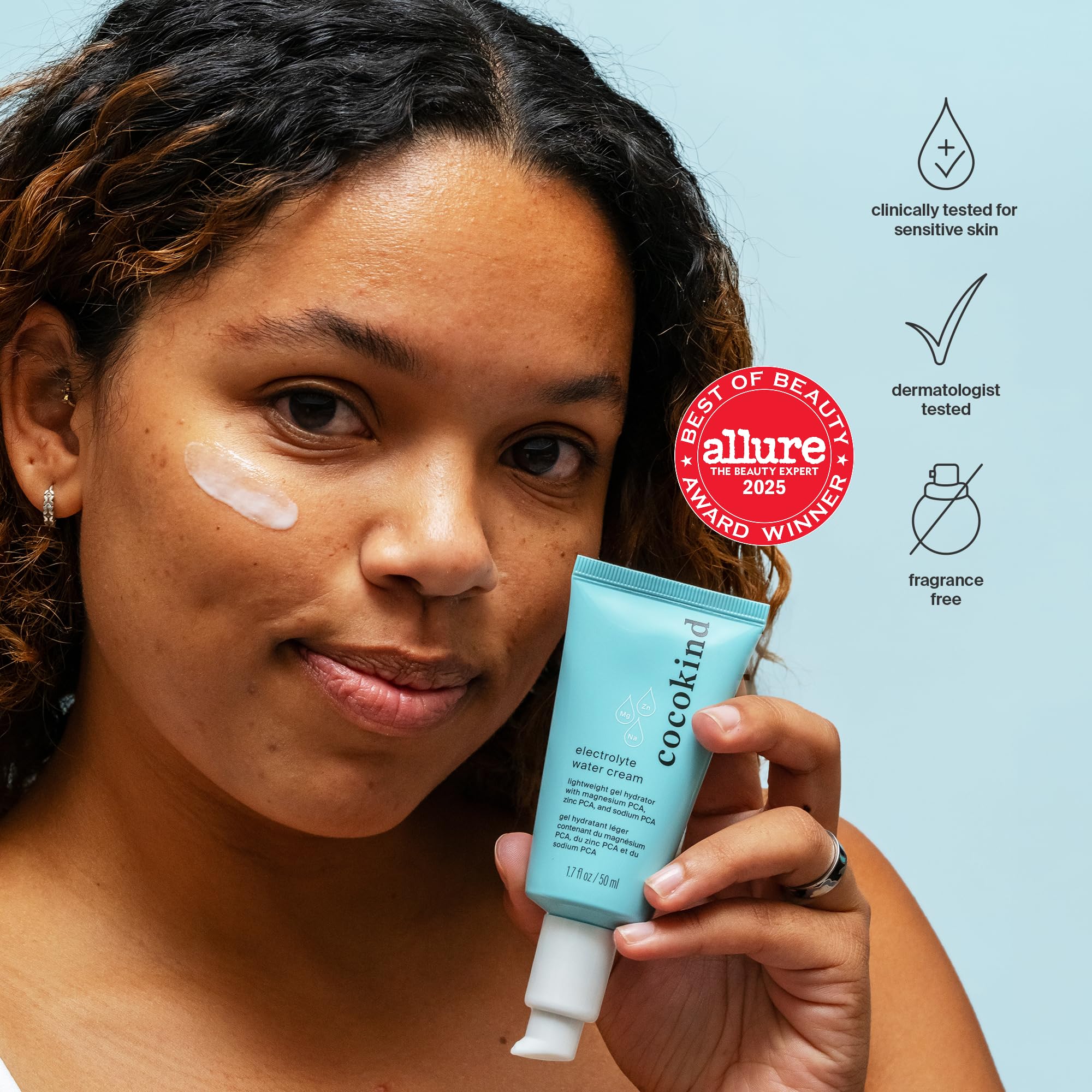 Cocokind Electrolyte Water Cream, 1.7 Fl Oz | Lightweight Water Gel Moisturizer, Balanced Hydrating Day Cream for All Skin Types, Facial Moisturizing Cream