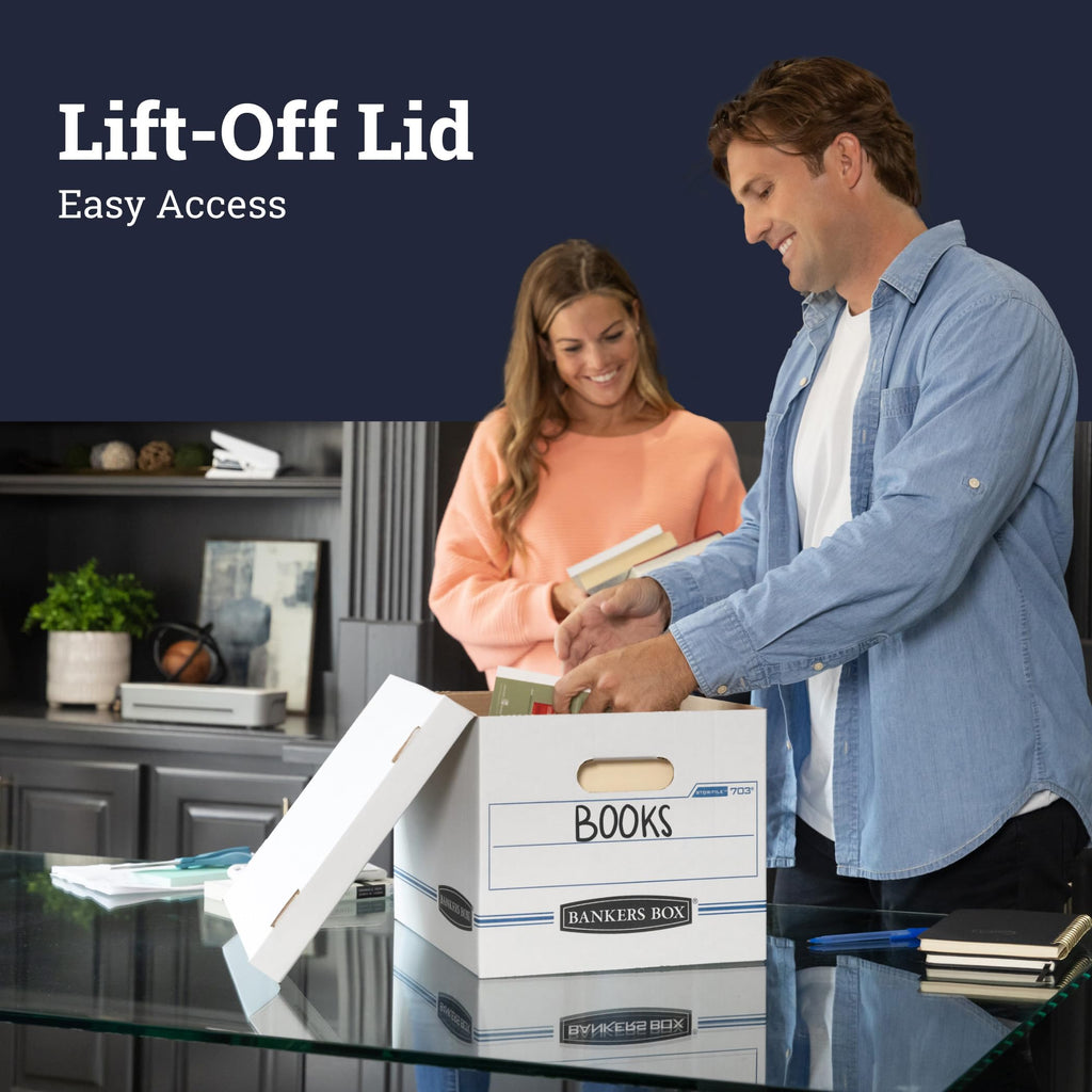 Bankers Box 12-Pack Basic-Duty File Storage Box with Lid, Letter/Legal