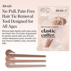 Kitsch Elastic Hair Tie Cutter Tool - Multicolor, 3pc Set | No Pull Hair Ties No Damage & Easy Removal of Hair Rubber Bands, Hair Elastics, Toddler Hair Ties - Hair Braiding Tools
