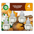 Air Wick Plug-In Scented Oil Refills, Warm Woods & Jasmine, 4 Count