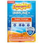 Emergen-C Immune+ Triple Action Immune Support Powder, Super Orange, 30 ct | With BetaVia (R), 1000mg Vitamin C, B Vitamins, Vitamin D and Antioxidants, Super Orange, Back to School Essentials