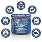 Clean Nutra Lutein and Zeaxanthin Eye Vitamins Gummies + Bilberry for Eyes Vision Support Ginkgo Biloba Marigold, Vitamin B12 Flaxseed Black Pepper CoQ10 Vitamin A l 60 Count B OcuFlow