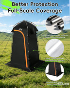 Large Shower Tent, Portable Privacy Tent with Mesh Floor & Carrying Bag