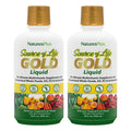 NaturesPlus Source of Life GOLD Multivitamin Liquid - 30 fl oz, Pack of 2 - Includes Vitamins D3, B12, K2 & Over 120 Whole Food Nutrients - 60 Total Servings