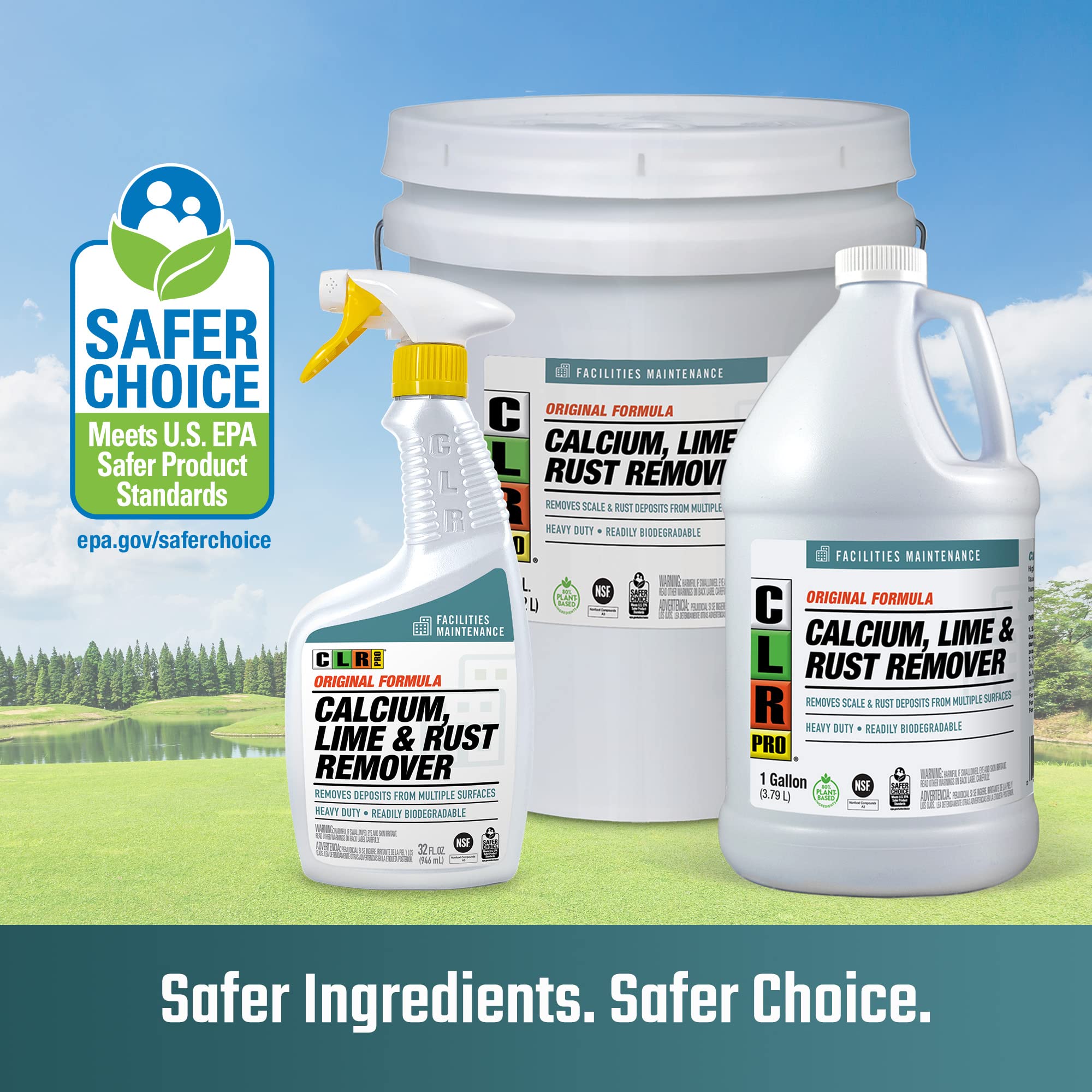 CLR PRO Calcium, Lime and Rust Remover, 1 Gallon Bottle (Pack of 2)
