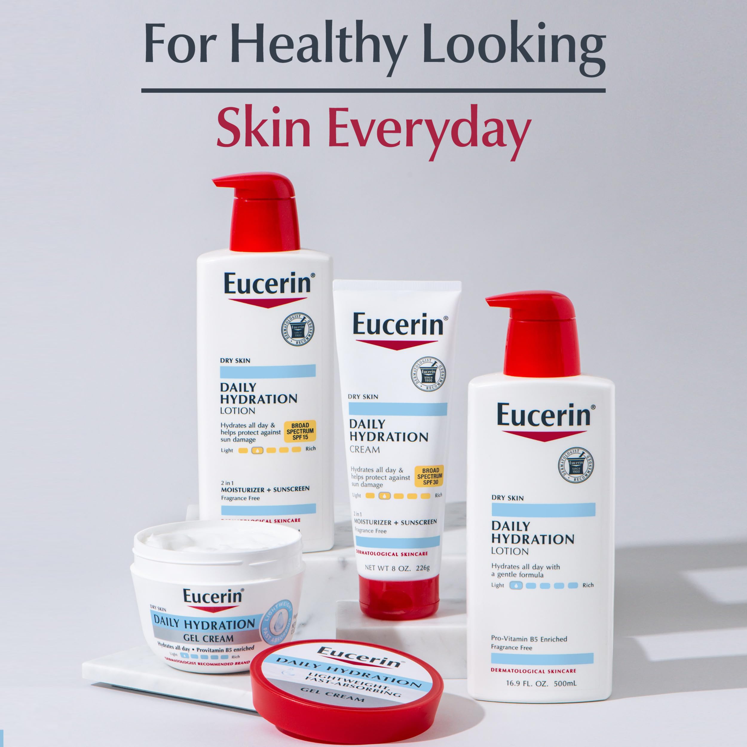 Eucerin Daily Hydration Cream, Broad Spectrum SPF 30, 8 OZ | Body Cream with Glycerin and SPF 30 Sunscreen, 24-Hour Moisture for Normal to Dry Skin, Fragrance Free