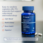 Trace Minerals Magnesium Glycinate Capsules, 120 mg, 90 Count | Chelated for high absorption, Ionic trace minerals, Gentle on stomach, Supports REM cycles