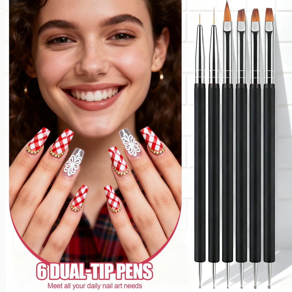 Artdone Nail Striping Tape Lines Kit With Nail Art Pens Liner Brushes | Dotting Tools For Gel Polish Small Detail Drawing Design Paint