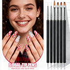 Artdone Nail Striping Tape Lines Kit With Nail Art Pens Liner Brushes | Dotting Tools For Gel Polish Small Detail Drawing Design Paint