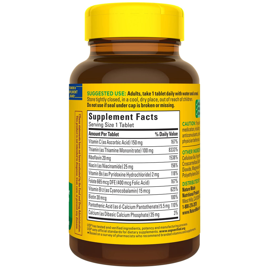 Buy now Nature Made Super B Complex with Vitamin C and Folic Acid, Dietary Supplement for Immune Support, 140 Tablets, 140 Day Supply at indiglob india