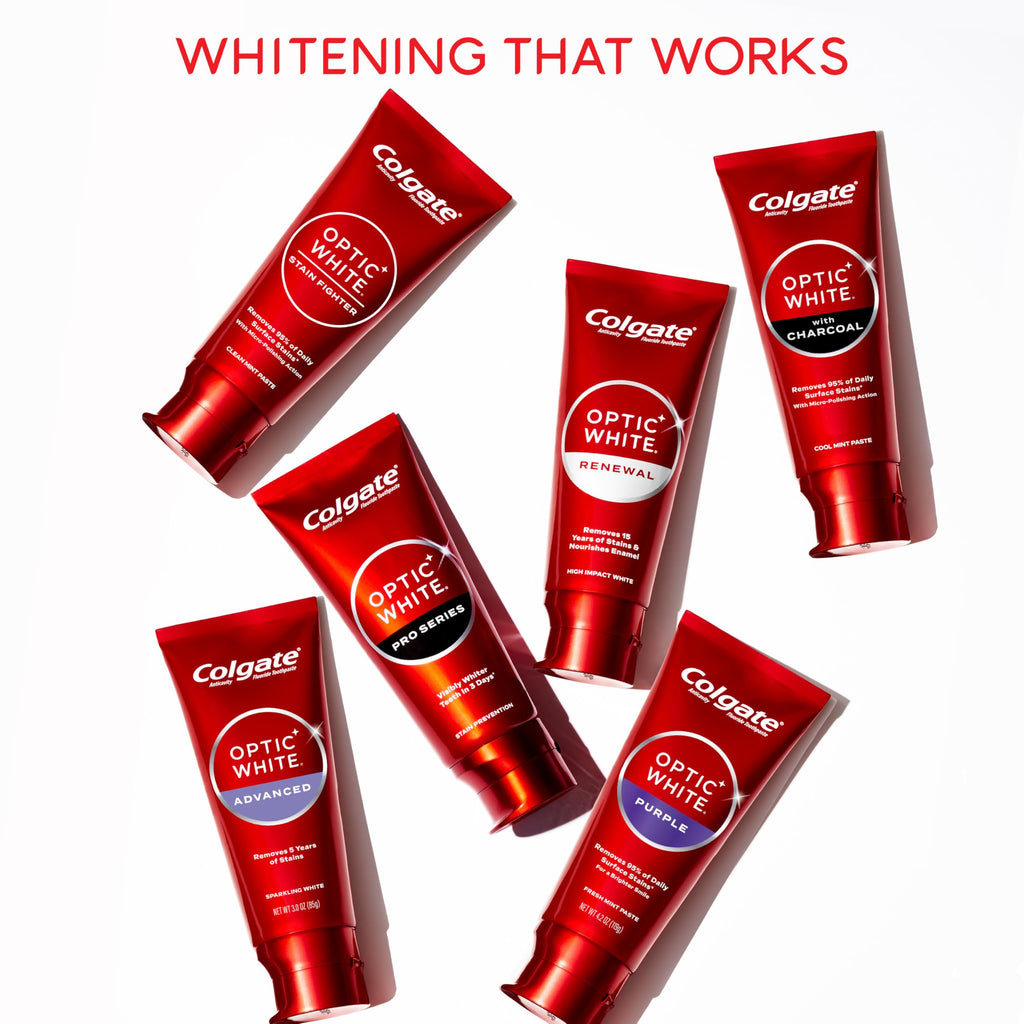 Colgate Optic White Renewal Teeth Whitening Toothpaste, 2 Pack, 3 oz