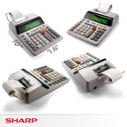 Sharp EL-1801V Ink Printing Calculator, 12-Digit LCD, AC Powered, Off-White, Ideal for Business & Office Use, Easy-to-Read Display & Durable Design